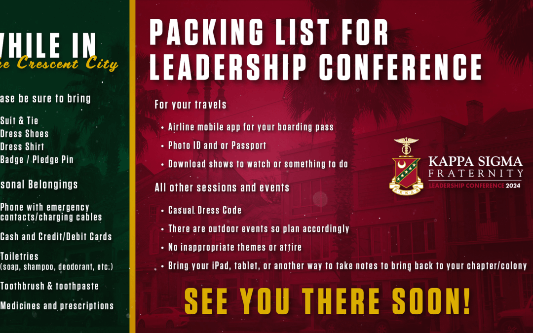 2024 Leadership Conference Packing List